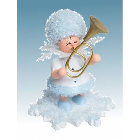 Flocon De Neige-Bois 5.7 Cm Avec Corne De Tenor
