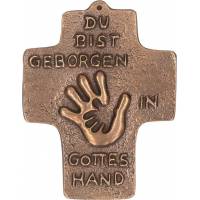 Croix Murale 10 X 8 Cm Bronze Texte Allemand