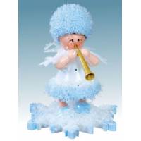 Flocon De Neige-Bois 5.7 Cm Avec Clarinette