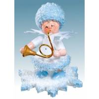 Flocon De Neige-Bois 5.7 Cm Avec Cor