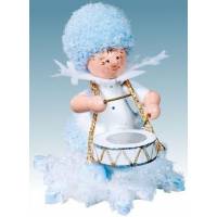 Flocon De Neige-Bois 5.7 Cm Avec Tambour