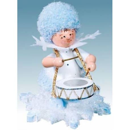 Flocon De Neige-Bois 5.7 Cm Avec Tambour