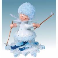 Flocon De Neige-Bois 5.7 Cm Avec Ski