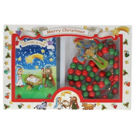 Chapelet Sur Corde De Noël + Livret "L'histoire De Noël"