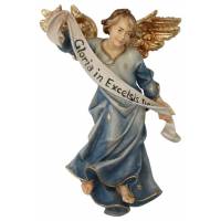 Ange Gloria Bleu : crèche de Noël en bois Ulrich 15 cm
