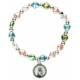 Armband op elastiek hartjes multicolor 