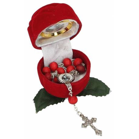 Ecrin rose petit format + Dizainier + Image Ste Rita