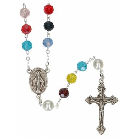 Rozenkrans Multicolor Onze Vader Wit 