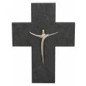 Croix murale Ardoise 13 X 17 cm Corps métal