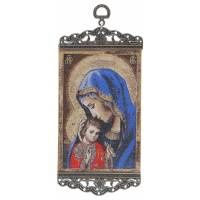 Icône - Tissu 10 X 23 cm - Vierge et Enfant