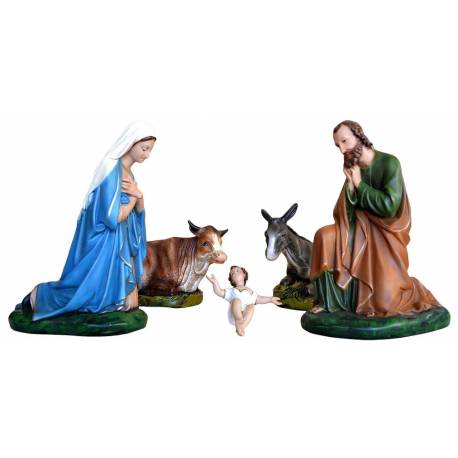 Crèche de Noël en résine composée de 5 pièces de 45 cm