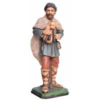 Berger avec cornemuse en résine pour crèche de 100 cm