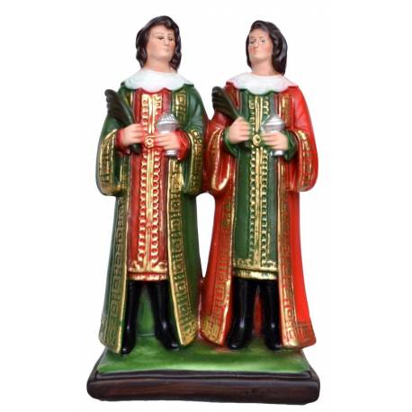 Statue Côme Et Damien 25 cm en résine