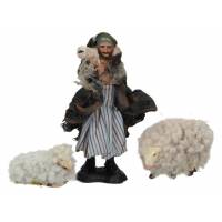 Set de 3 Santons Napolitains Berger et moutons 8 Cm