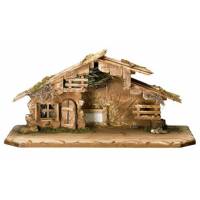 Houtsnijwerk Stal 58 X 27 X 27/Fig. 10 Cm/Gekleurd 