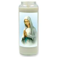 Neuvaine en verre / blanc / Vierge priante