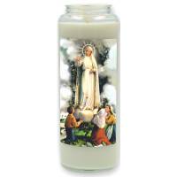 Neuvaine en verre / blanc / Apparition de Notre-Dame de Fatima