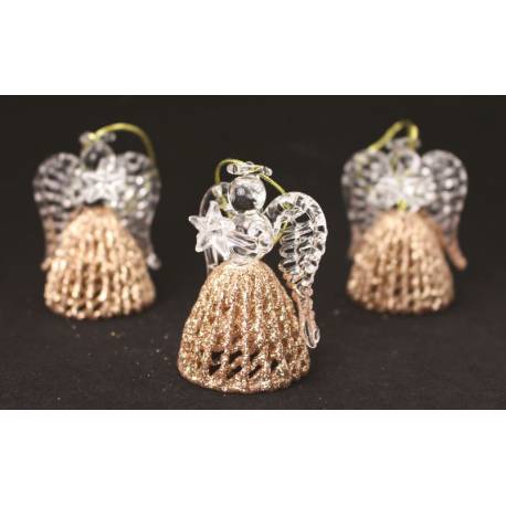 Ange 5 cm - Verre couleur bronze - 3 / Set