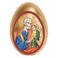 Oeuf avec support Saint Joseph de 7.5 cm (15 cm avec le support)