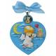 Cadre-Berceau - Coeur / Ange - 7 X 9 cm - Bleu