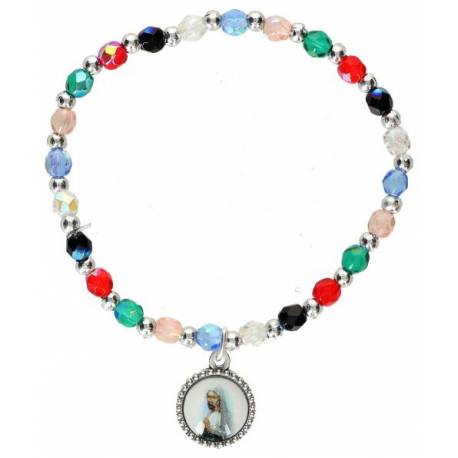 Armband op elastiek multicolor 