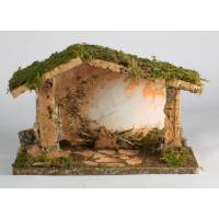 Cabane vide pour personnages de crèche de 8 cm (30x15x19cm).
