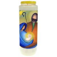 Noveenkaars / wit / Kersttafereel 