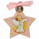 Cadre-Berceau - Etoile / Ange - 7 X 9 cm - Rose