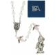 Chapelet Verre rose St Michel + ange + Ecrin