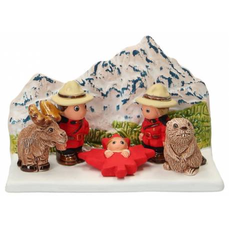 Kerststal Aardewerk - "Crèche du monde" Canada 