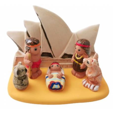Kerststal Aardewerk - "Crèche du monde" Australië 