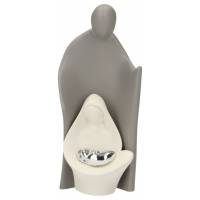 Nativité en résine blanche et grise 12 cm