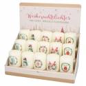 Display bougies de Noel 60X50 mm 5 motifs x 10 bougies