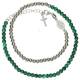 Bracelet double argent et malachite avec médaille miraculeuse et croix