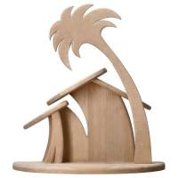 Lege kerststal in hout 36 x 18 x 36 cm 