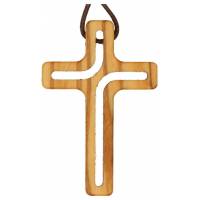 Kruisje op koord - 44 mm - Olijvenhout 