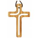 Croix s/cordon - 44 mm - Bois d'olivier
