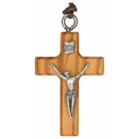 Kruisje op koord - 43 mm - Olijvenhout + Korpus 
