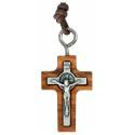 Croix s/cordon - 25 mm - Bois d'olivier St Benoît