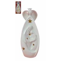 Nativité moderne en porcelaine blanche de taille moyenne (9 x 9 x 24 cm)