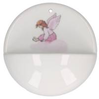 Benitier Porcelaine 10 Cm Creme Ange rose