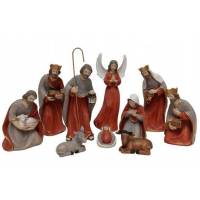 Personnages de crèche de Noël - 10 figurines de 17 cm