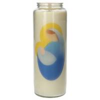 Bougie de neuvaine en verre Vierge à l'enfant