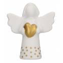 Engelbewaarder in porselein 5 cm met hart 