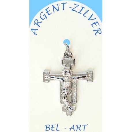 Croix Argent - St Damien - 27 x 22 mm