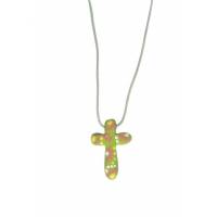 Croix Pendentif Verte Environ 3cm