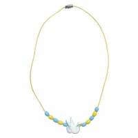 Collier Colombe Bleu Environ 20cm