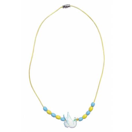 Collier Colombe Bleu Environ 20cm