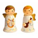 2 anges tournés 9cm + boite