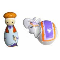 Cornac et éléphant tournés 10cm + boite